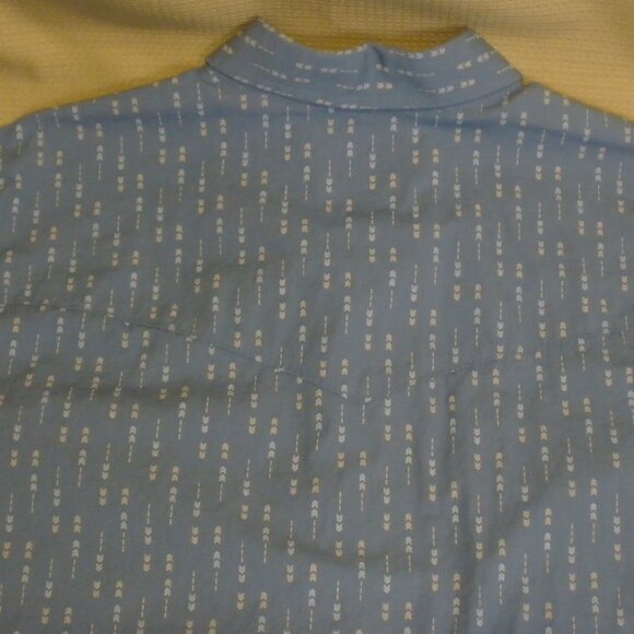 Ely Cattleman Mens Pearl Snap Shirt Sz XL 100% Cotton Blue W/ Arrows Long Sleeve - Picture 8 of 10